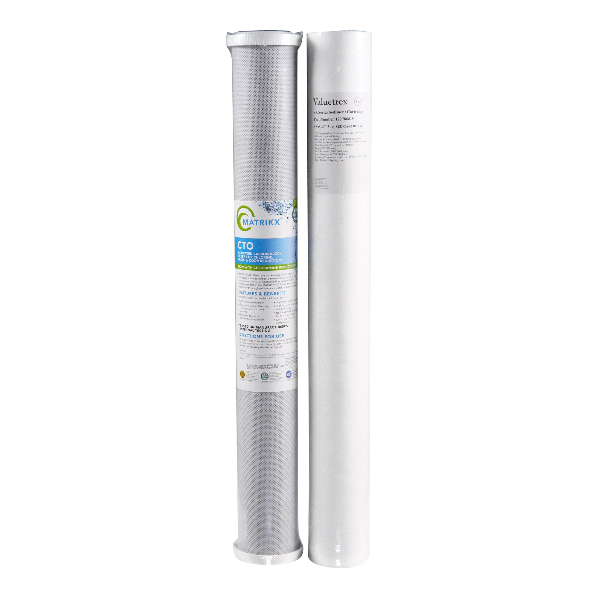 Carbon & Sediment 20" x 2.5" Slimline Filters | Bundle