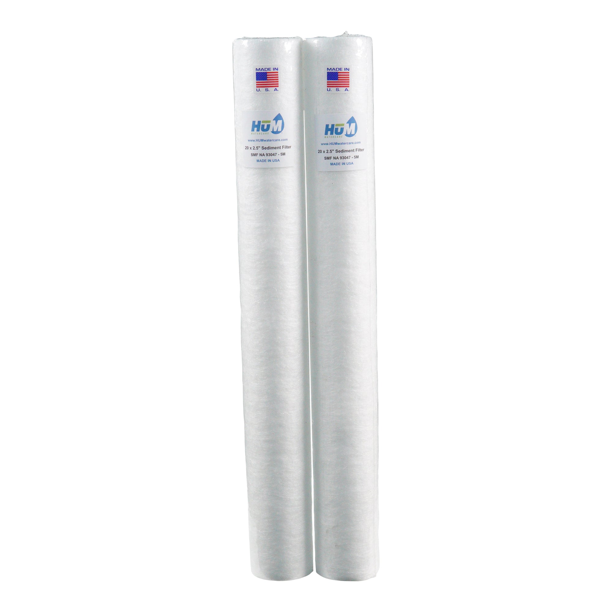 HUM Water Care 20" X 2.5" 5 Micron Sediment Filter 2 pack | Bundle