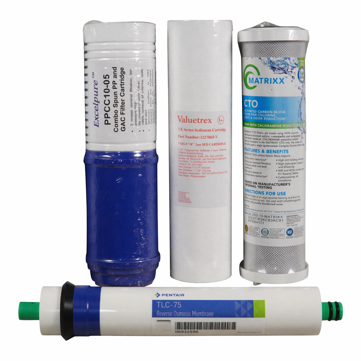 Vectapure II Replacement Filter Kit with 75 GPD RO Membrane (4-Stage System) | Bundle