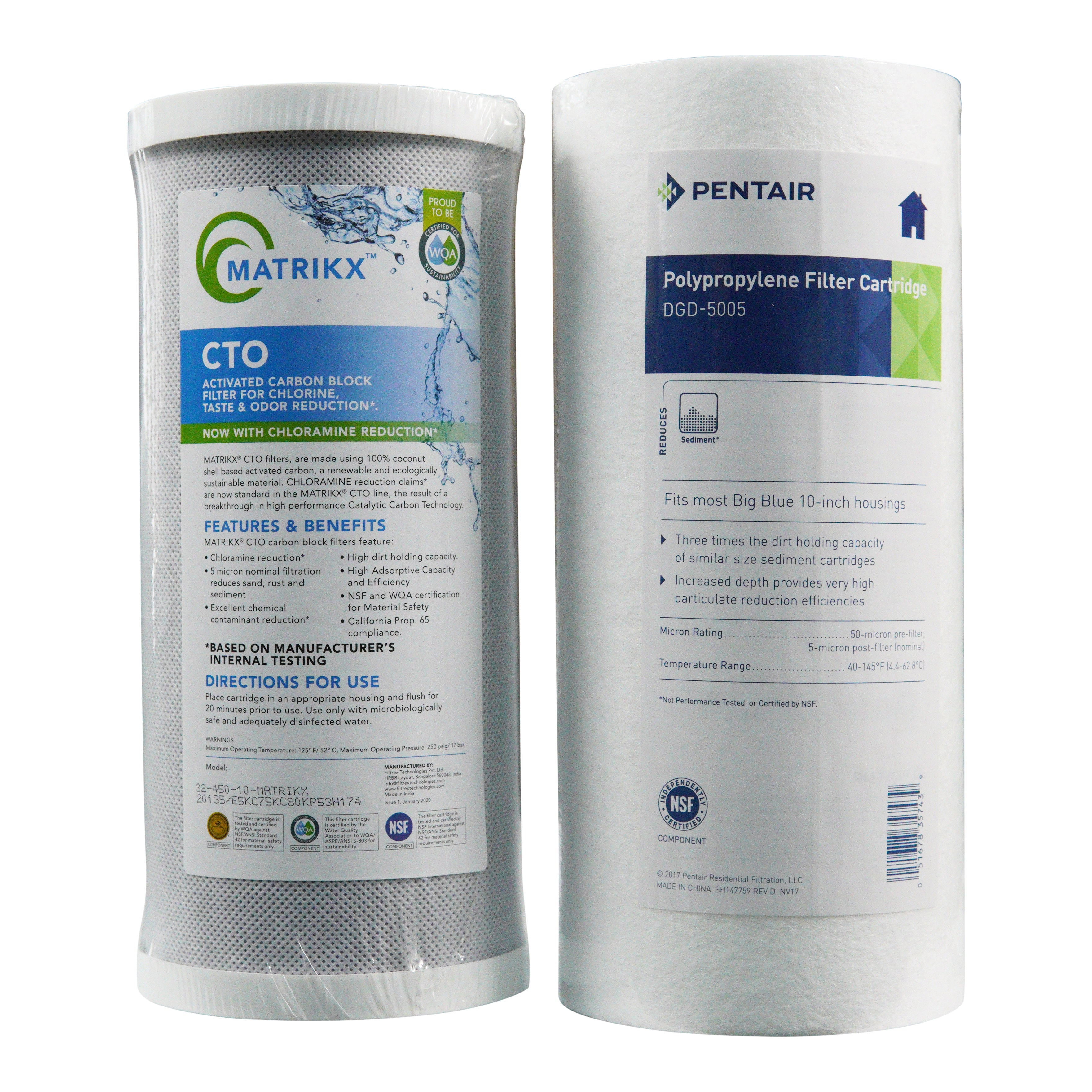 Combo Filter Pkg 10" Big Blue Minirack Sediment and Carbon UV | Bundle