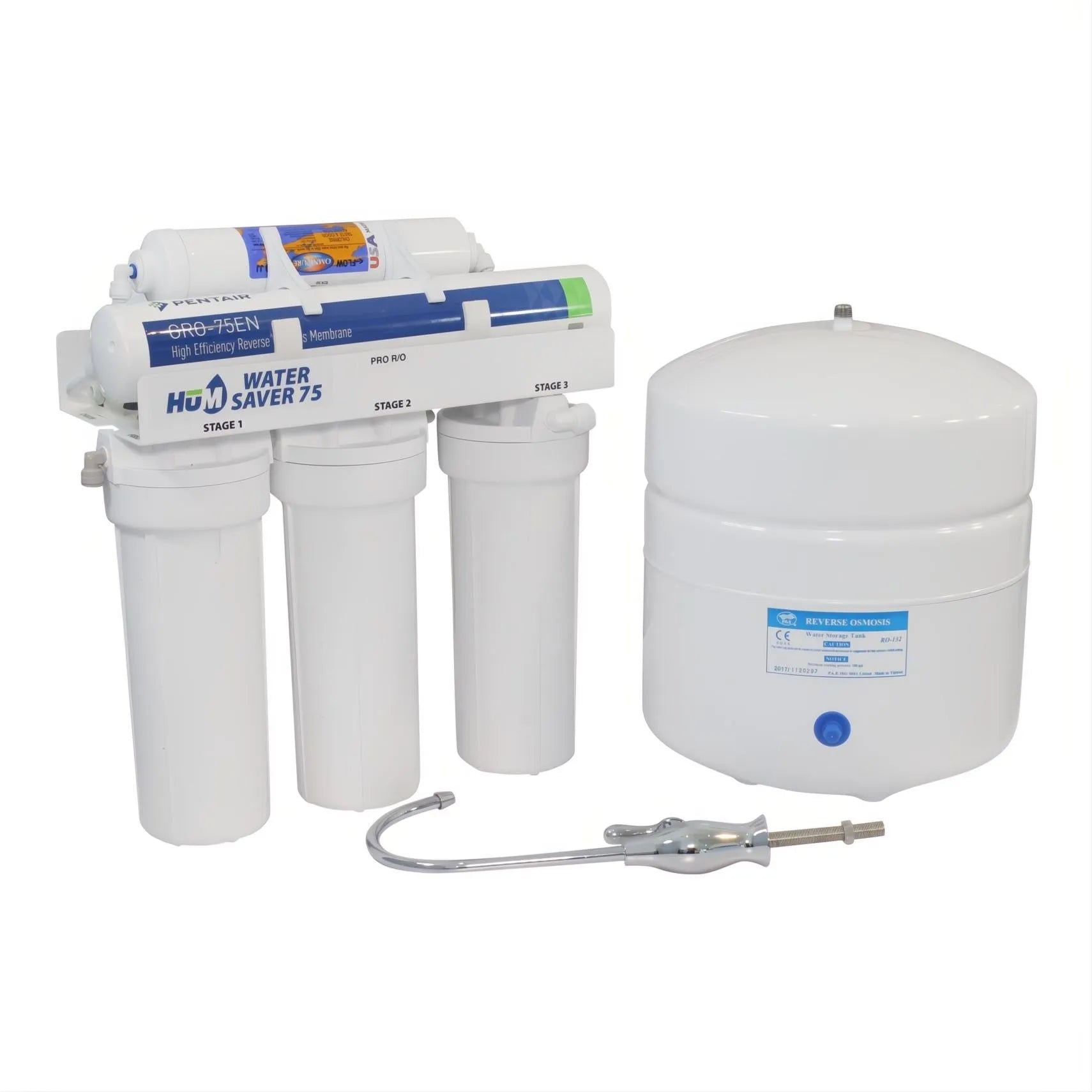 Système d'eau potable HUM Cottage Water 75 GPD R/O avec robinet en nickel brossé