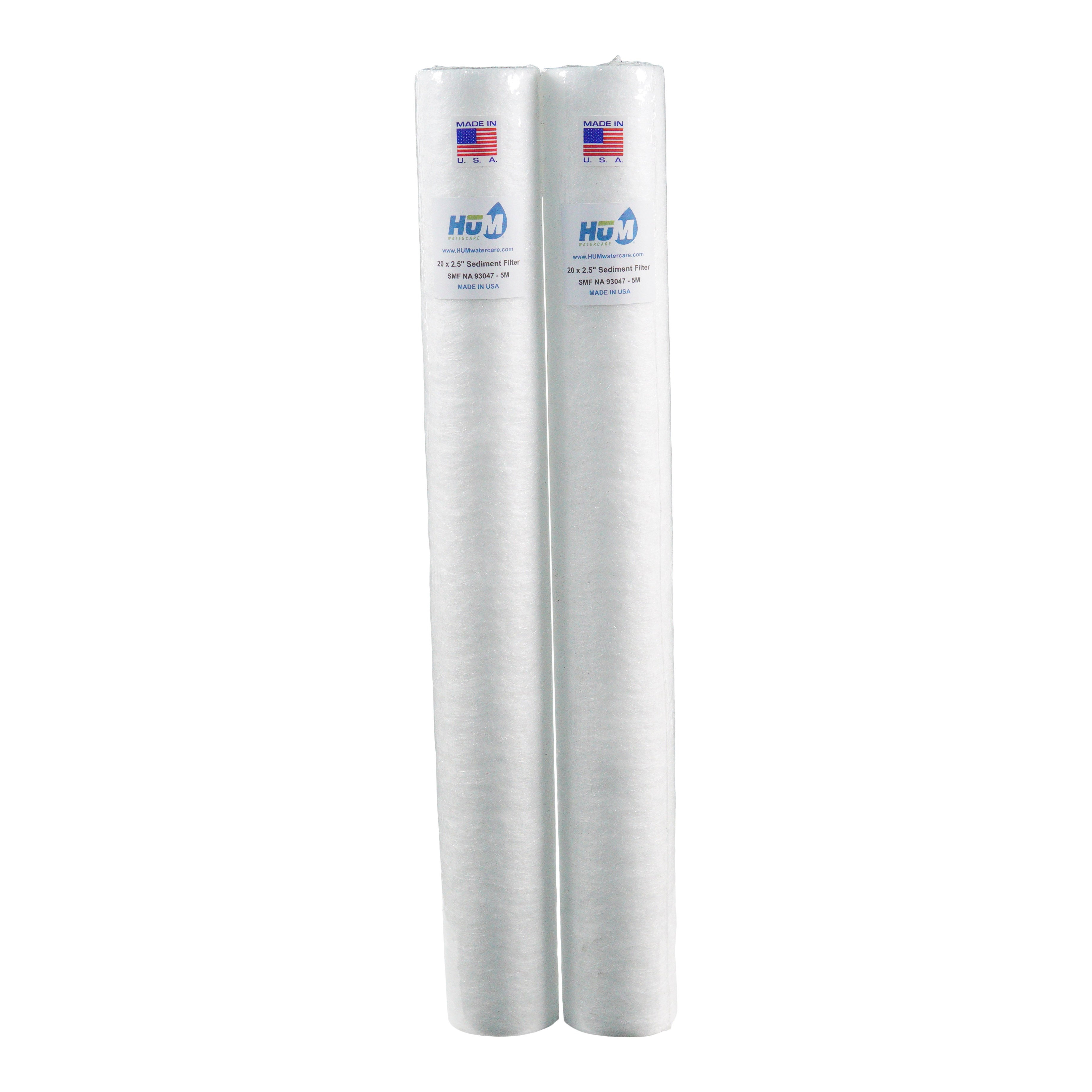 HUM Water Care 20" X 2.5" 5 Micron Sediment Filter 2 pack Bundle | Bundle