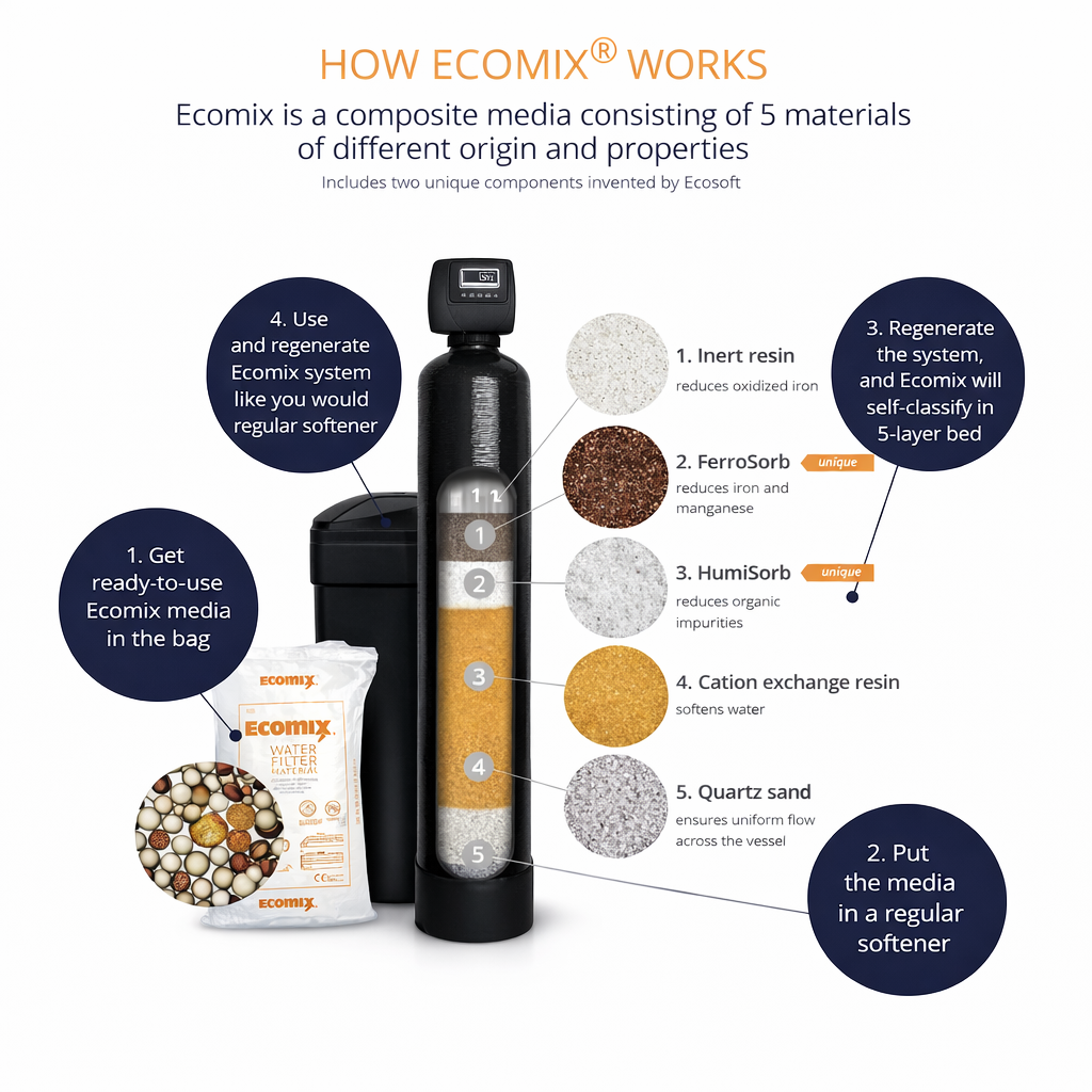 Ecomix Whole House Water Softener & Iron Filter System 1.0