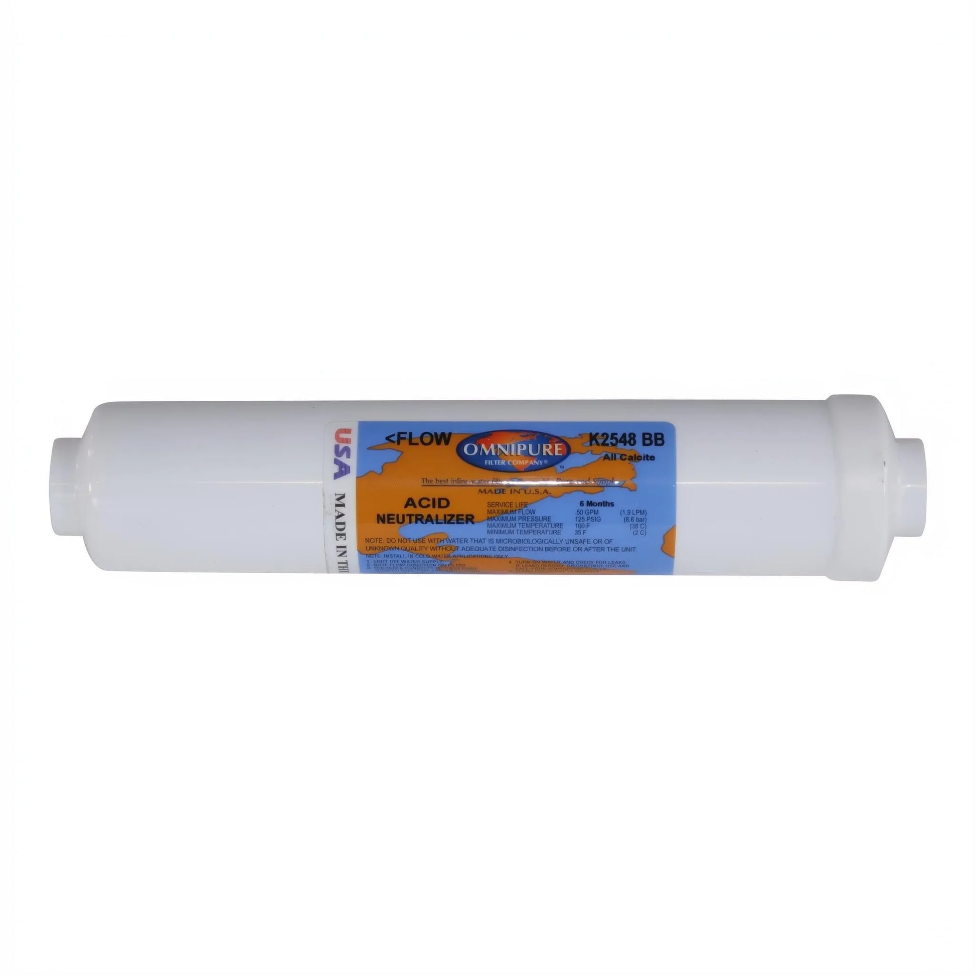 Omnipure® K-Series  2"X10" ALL CALC 1/4" FPT K2548-BB