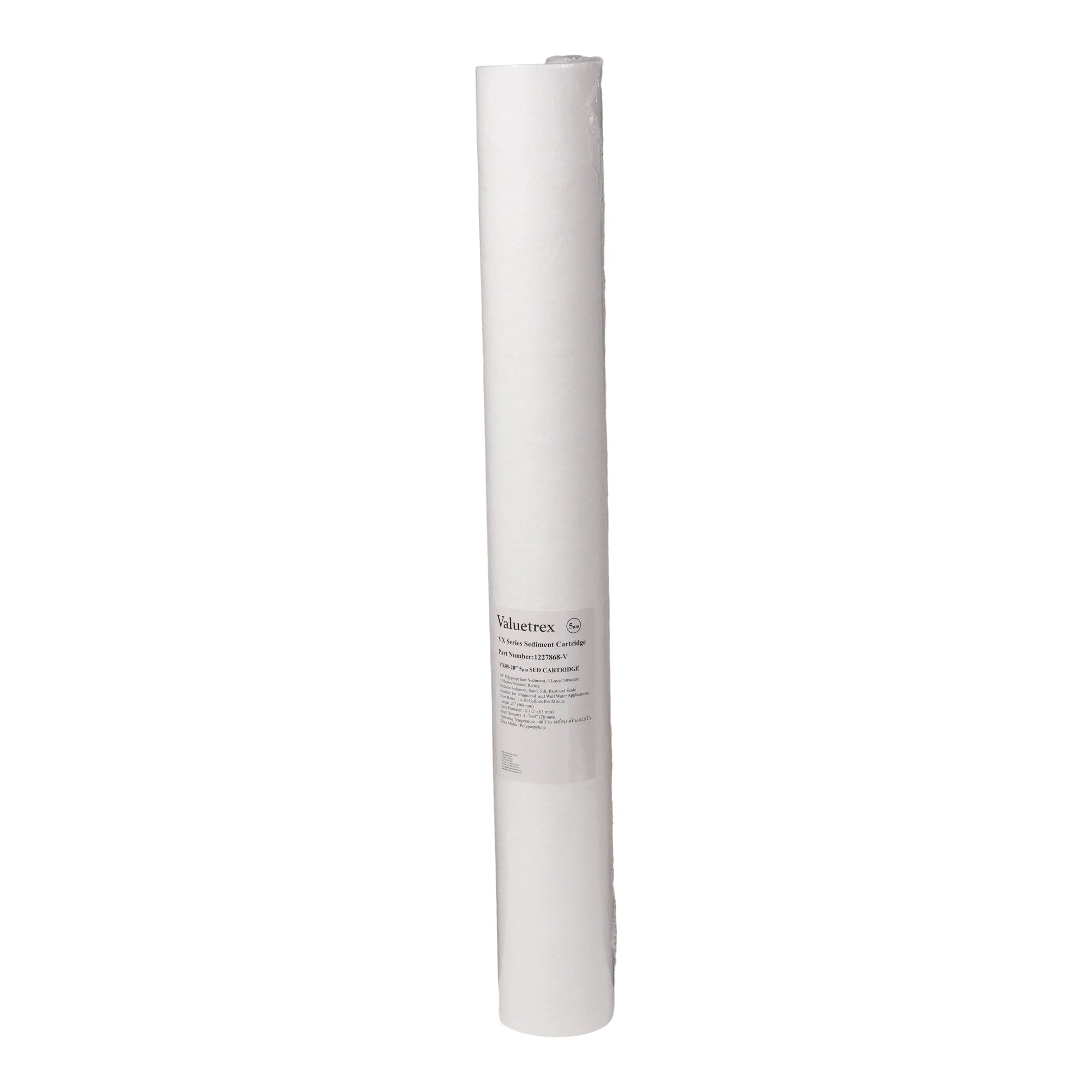 Valuetrex 20" x 2.5" Slimline 5 Micron Sediment Filter #1227868-V 