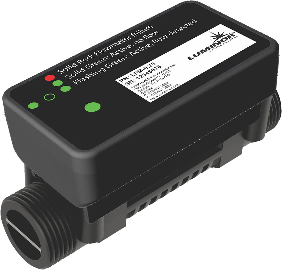 Luminor Blackcomb Ultrasonic Flow Meter Module / Power Dimming 1/2&quot; Fittings, NEMA 1/15 UVS LFM-0.5