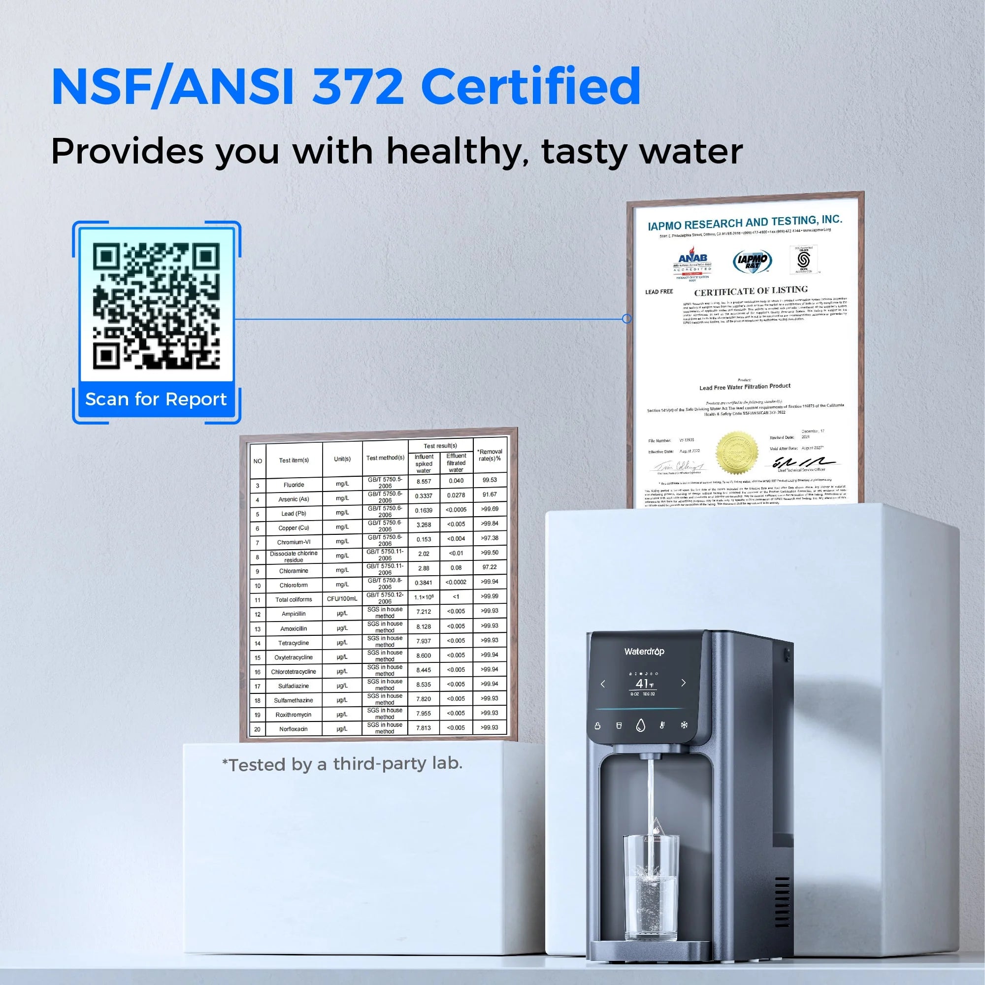 Waterdrop Countertop Reverse Osmosis Hot Cold Water Dispenser