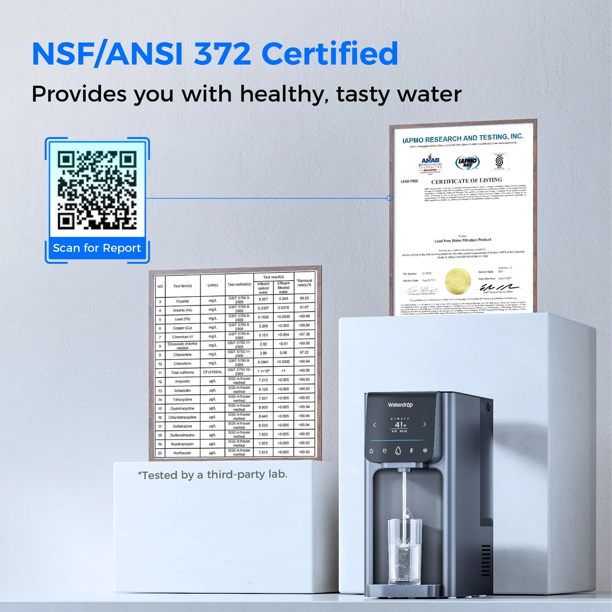 Waterdrop Countertop Reverse Osmosis Hot Cold Water Dispenser