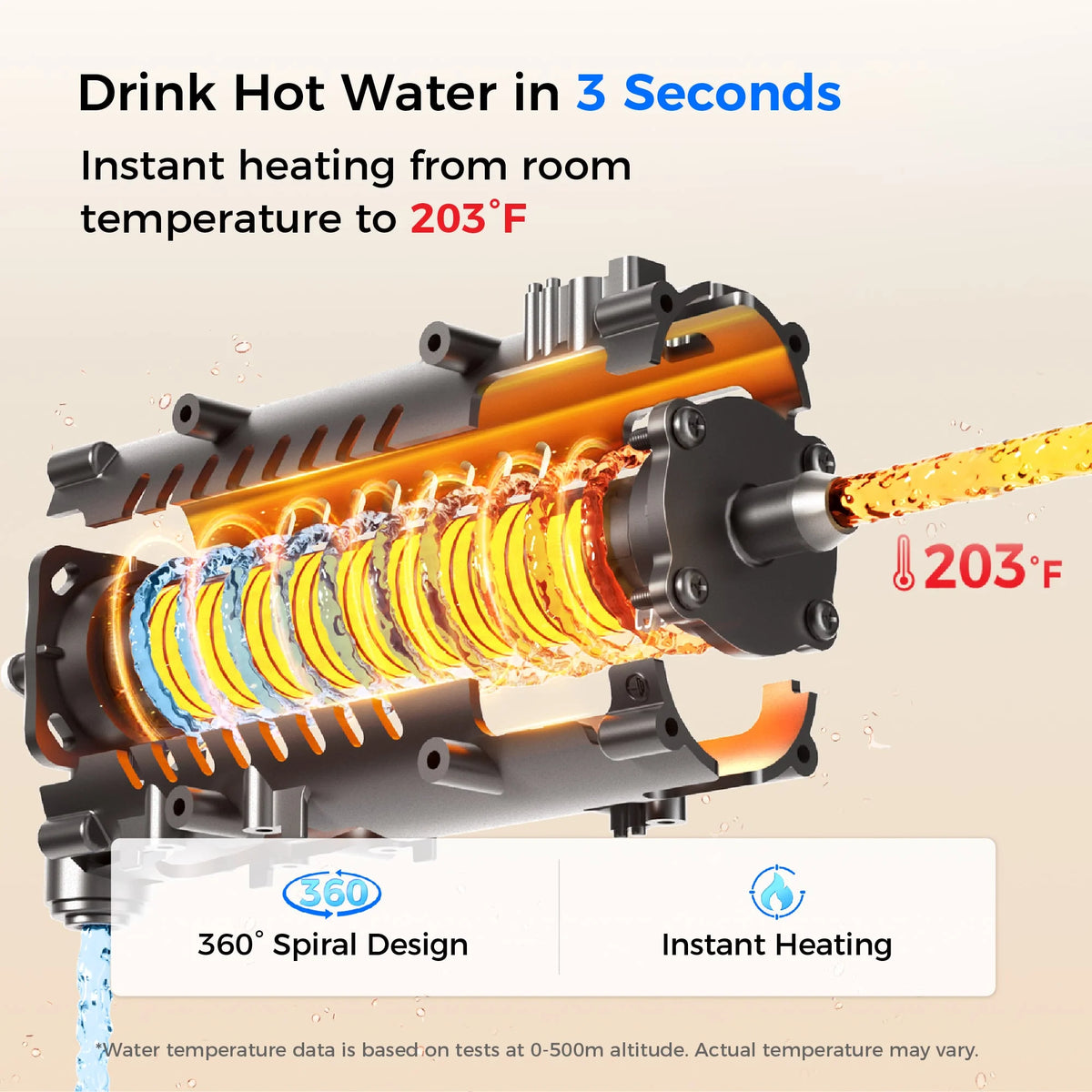 Waterdrop Countertop Reverse Osmosis Hot Cold Water Dispenser