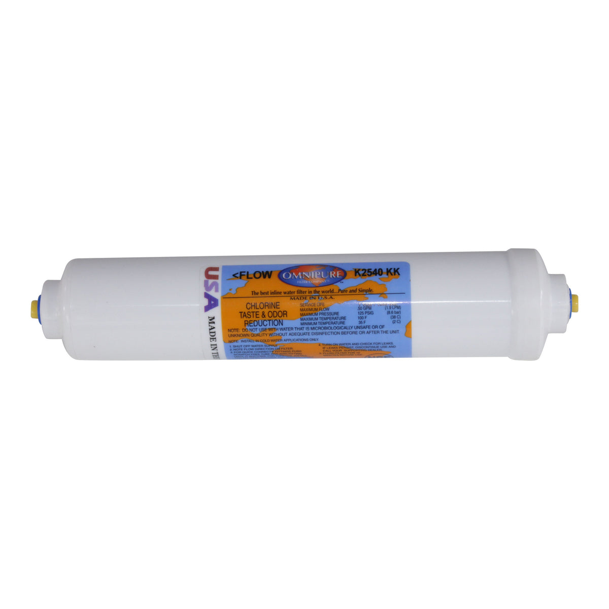 Omnipure T40 GAC Coconut Inline filter 3/8 FQC Part #K2540-KK